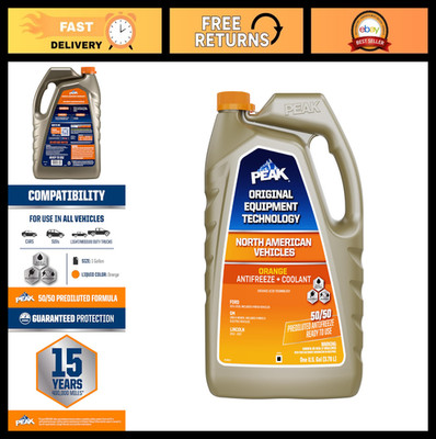 Extended Life Orange 50/50 Prediluted Antifreeze Coolant for North American Cars