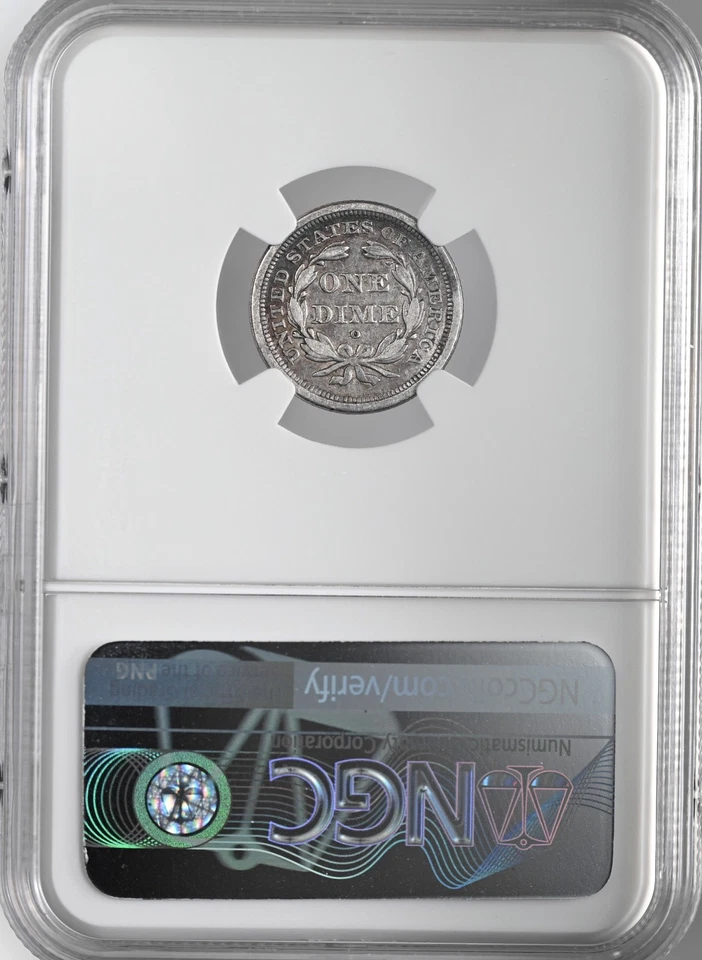 1841-O 10C SEATED LIBERTY DIME NEW ORLEANS NGC VF DETAILS "CLEANED" #8404750-023 - Image 4 of 4