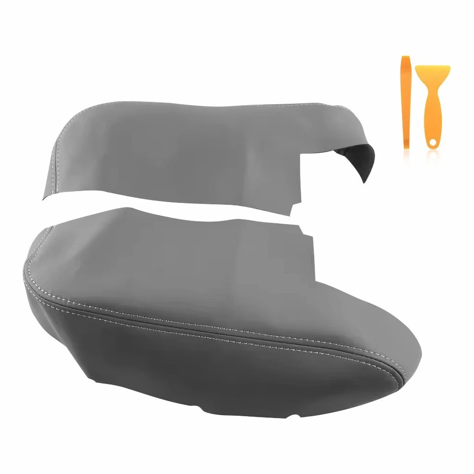 Pair Gray Door Panel Armrest Cover Lid Leather For 2006-2014 Honda Ridgeline - Image 4 of 4