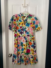 NWT J.Crew bright floral shortsleeve ruffle bottom dress sz 8