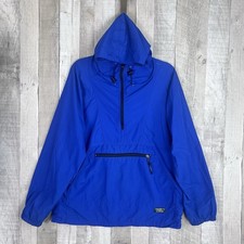 Vintage LL Bean Anorak Windbreaker Jacket Men Size M Blue Nylon Pullover USA 90s