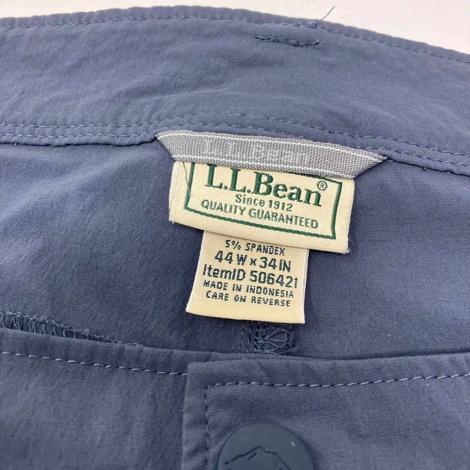 L.L. Pantalones de senderismo Bean Cresta de nailon elásticos para hombre 44x34 azules viajes al aire libre Foto 4 de 4