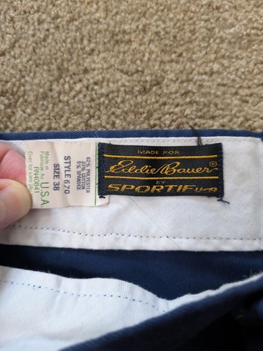 Vintage Sportif Mens Shorts 38 Blue Dad Hiking Cargo Eddie Bauer Made In USA - Picture 2 of 10
