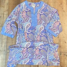 Vintage Anthony Richards Paisley Floral Zip Front Lounger House Dress Size Me