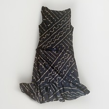 Chaps Black & Khaki Sleeveless Blouse And Skirt Set Size M Fit And Flare