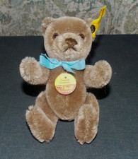 Vtg Steiff Original Dark Brown Mohair Teddy Bear Tag/Button/0202/14 /5"/Jointed