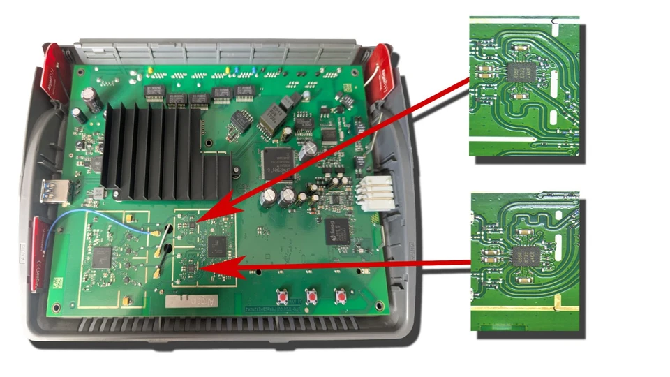 FRITZ!Box 7590 WLAN defekt 3x Spannungswandler 2x RF Front-End 3x Kondensator - Bild 2 von 4