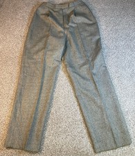 Lauren Ralph Lauren Women's Fine Wool Dress Pants 12 Heathered Grey Herringbone