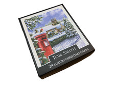 Image of Tom Smith Boxed 24 Luxury Christmas Cards with Envelopes Xmas Greeting Cards