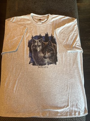 Vintage FOTL T Shirt XXL 2XL Wolf Native American Nature Y2K Sonata