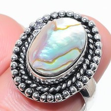 Abalone Shell Gemstone Handmade 925 Sterling Silver All Size Ring For Gift
