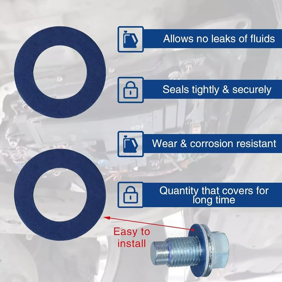 1000 Pcs 12mm Fit Toyota Lexus SCION 90430-12031 Oil Drain Plug Washer Gasket US Foto 3 de 4