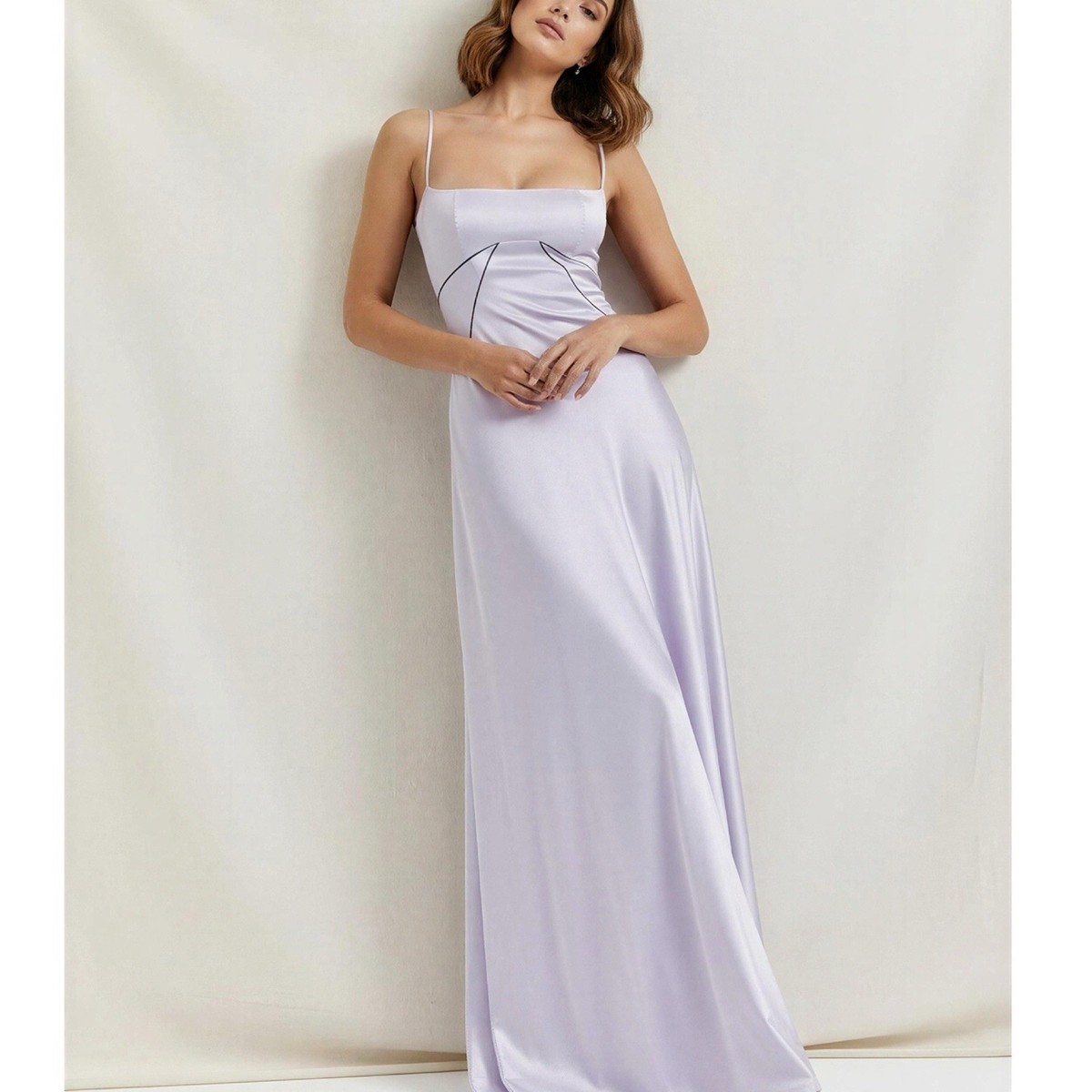 chinese dress ladies Rent HOUSE OF CB Anabella Lace Up Maxi (Black)