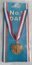 World's Best No 1 Dad Medal - With Ribbon - Brand New & Sealed