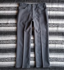 Vtg USA Levi's Sz 36 100 Polyester Straight Leg Pants Dark Gray Talon Zipper