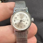 VTG Ladies TIMEX waterproof Mechanical 1969 Silver Watch & Scott Band RUNS