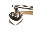 925 sterling silver puffed heart hollow charm pendant estate love 2.7g antique — photo 1