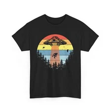 Alien Graphic Tee | UFO Space Style T-Shirt | Bigfoot Abduction Shirt