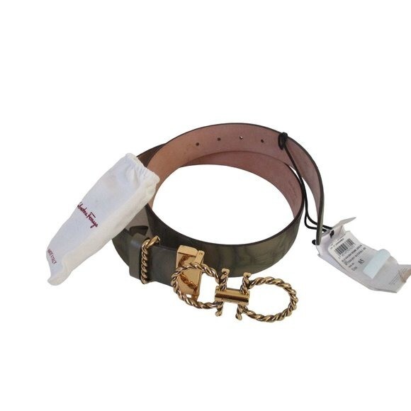 Salvatore Ferragamo Coil Logo Embossed Women's Leather Belt