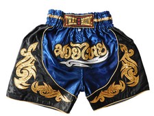 Darkblue/Black Kids Muay Thai Shorts - Perfect Fit Stylish MMA Boxing SIZE S