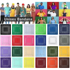 12 Pack Bandanas Multipurpose Cotton Novelty Paisley Bandana Headband Men Women