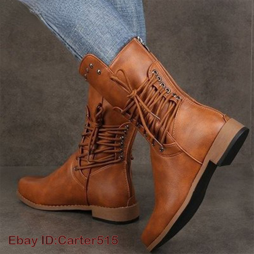 mid calf tie up boots