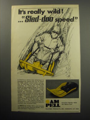1969 Am/Pell Sled-Doo Toboggan Ad - It's really wild! ..Sled-Doo Speed