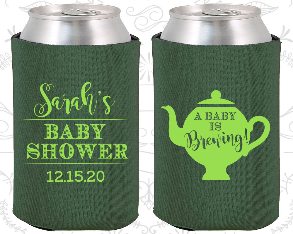 Baby Shower Koozies Koozie Decorations (90172) A Baby Is Brewing, Tea eBay