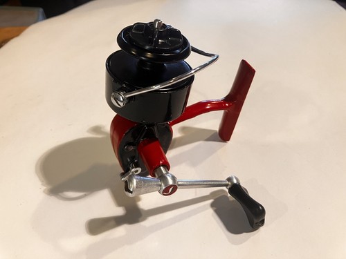 Vintage Remodeled Garcia Mitchell 308 Spinning Reel Red & Black– EXCELLENT- USED