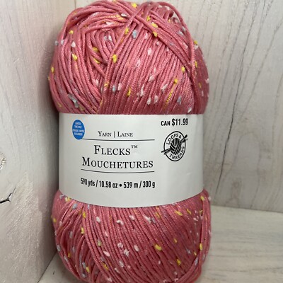 Yarn Line Flecks Mouchetures  Color #20 Deep Pink/coral