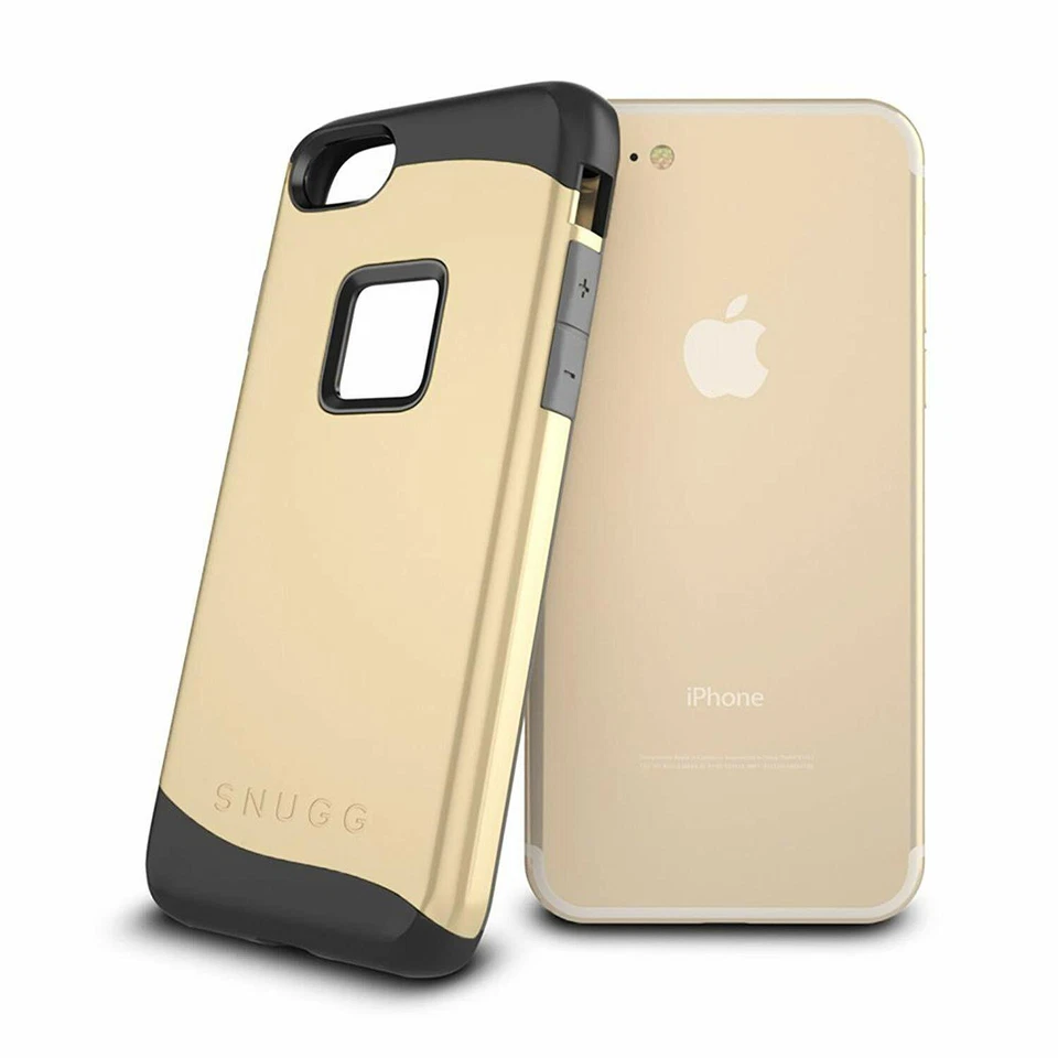 Cómoda Funda Delgada Apple iPhone 7 Doble Capa, Dorada Foto 4 de 4