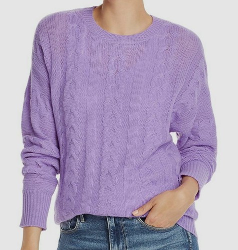 $498 Aqua Womens Purple Crew-Neck Long 