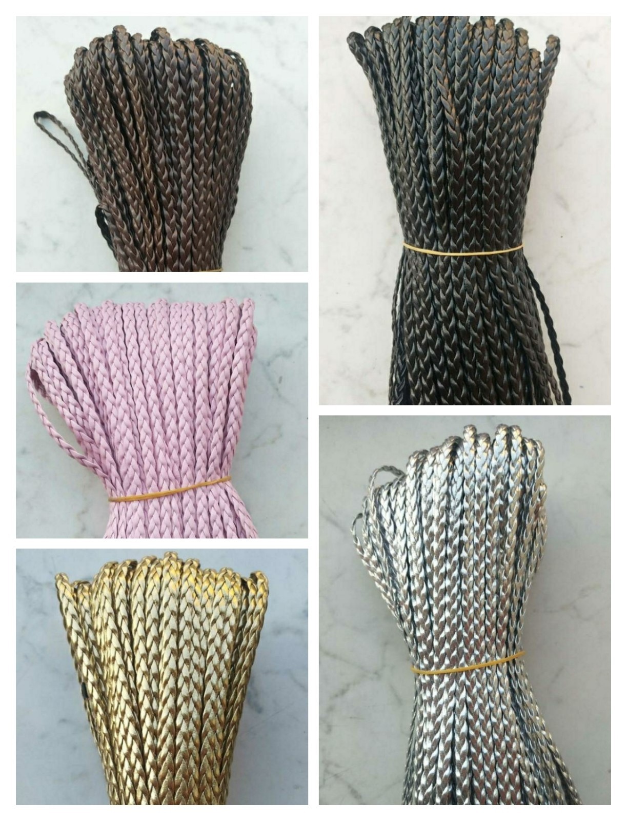 10mt cordino cuoio piatto larghezza 5mm per bracciale,collana