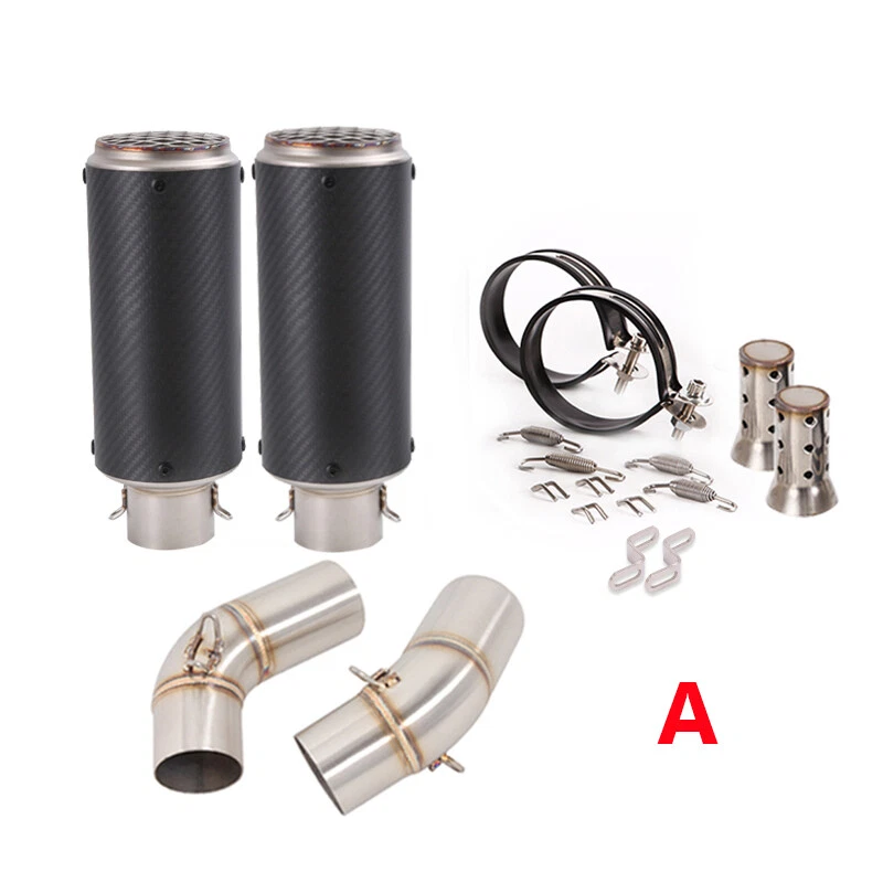 For Ducati Monster 696 695 795 796 1100 Motorcycle Exhaust Carbon Tips Mid Pipe - Image 4 of 4