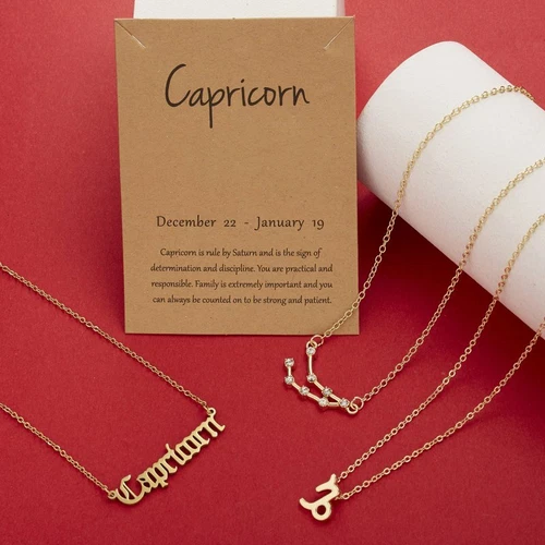 3Pcs/Set 12 Constellations Pendant Necklace Horoscopes Zodiac Women Choker - Picture 44 of 48