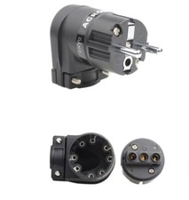1x Rhodium Plating eu male IEC Female Right Angle Power Plug Connector