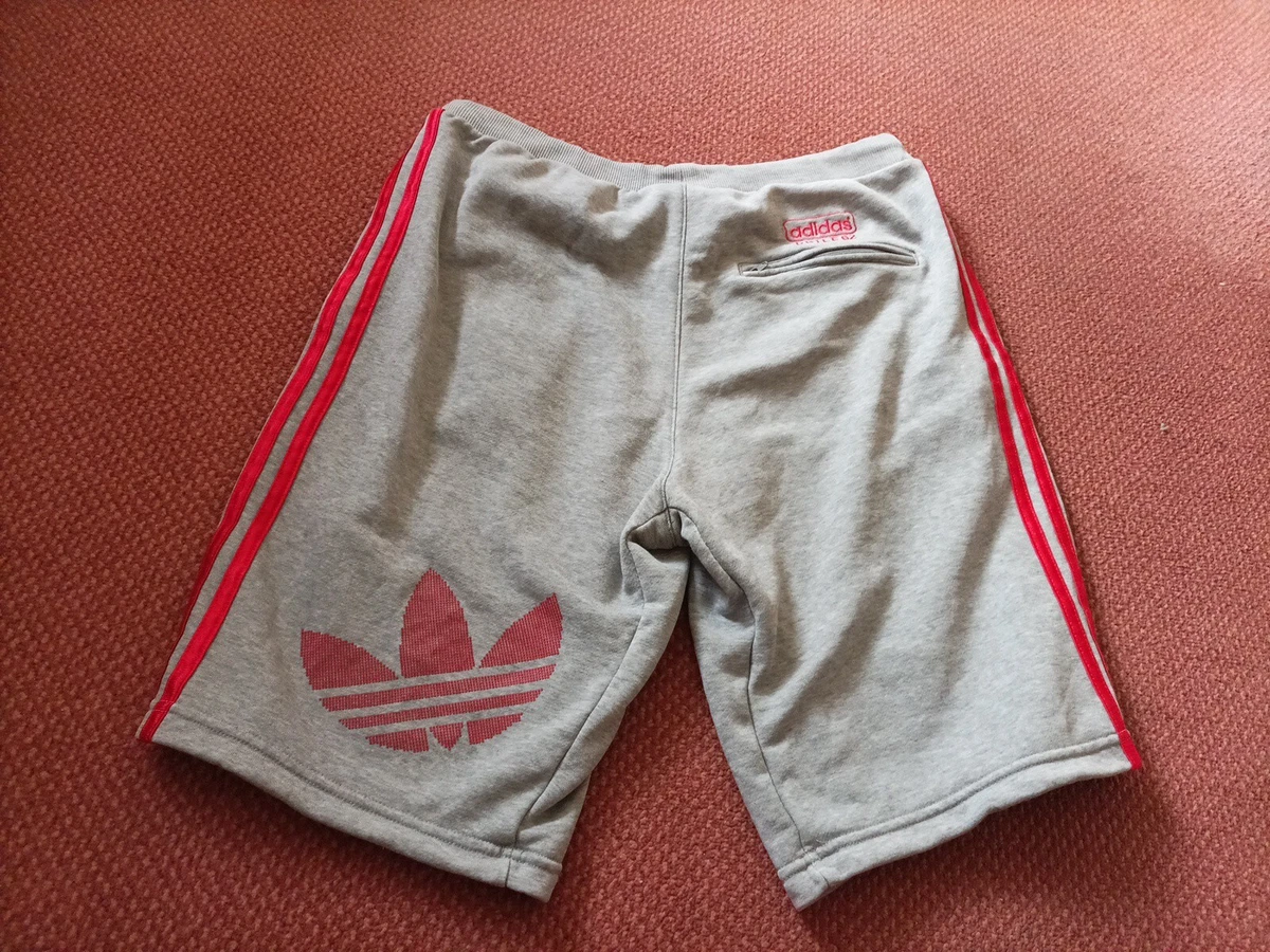 adidas chile 62 shorts Grey Sweats Medium Three Red Stripes | eBay