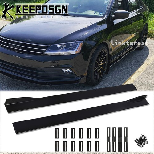 GLOSSY Car Side Skirts Body Extension Rocker Panel for VW Jetta GLI MK6 ...