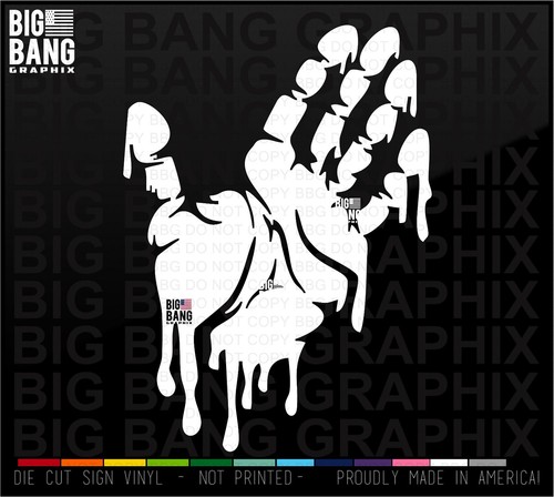 WarlordOne Bloody Handprint Zombie Sticker Decal – Vinyl, For Hunting, Apocalypse Theme