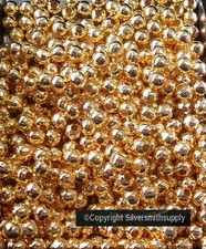 1000 Spacer beads 5mm round GOLD plated lrg hole jewelry spacer beads FPB159C