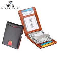 RFID Blocking Minimalist Slim Wallet for Men with Money Clip Front Pocket Purse