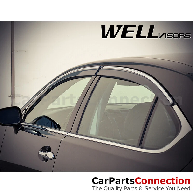 Viseras de ventana WellVisors 07-17 para Lexus LS460 deflectores laterales cromados Foto 4 de 4
