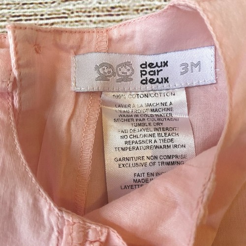 Deux par Deux Pink Floral Embroidered Dress & Bloomer Girl’s Sz 3M - Picture 2 of 4