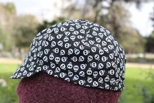 CYCLING CAP ONE SIZE SKULL GLOW IN THE DARK 4 PANELS HANDMADE IN USA COTTON