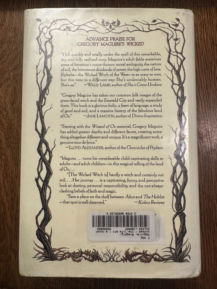 Wicked by Gregory Maguire 1995 HC/DJ FIRST EDITION/FIRST PRINTING EX-LIBRARY - Image 2 of 4