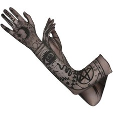 Black Lunar Witch Enchanting Sheer Gloves One Size Fits Most Halloween Costume