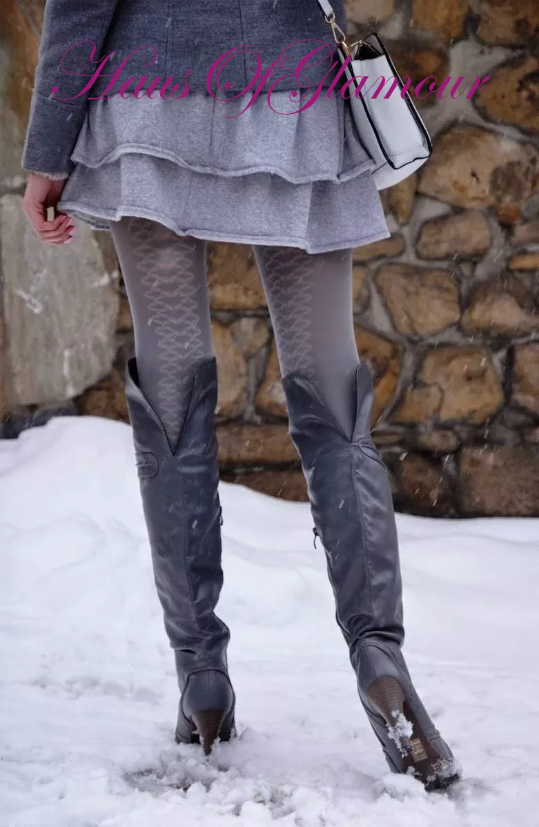 Black top designer tights