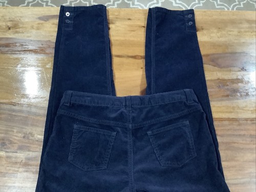 Land's End Corduroy Pants Girls Size 12+ Navy Blue Nautical 28x27 Stretch Fabric - Picture 3 of 12