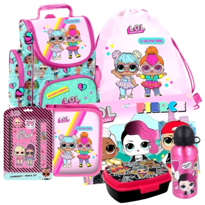 L.O.L LOL Surprise 7 Teile Set Tornister Ranzen Schulranzen Tasche Federmappe