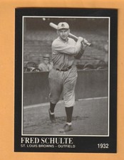 Fred Schulte St. Louis Browns 1991 Conlon TSN #286 Belvidere Illinois